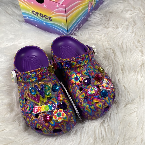 🎶[ Crocs ] Limited Edition Neon Purple Classic Lisa Frank Clog - Picture 14 of 15